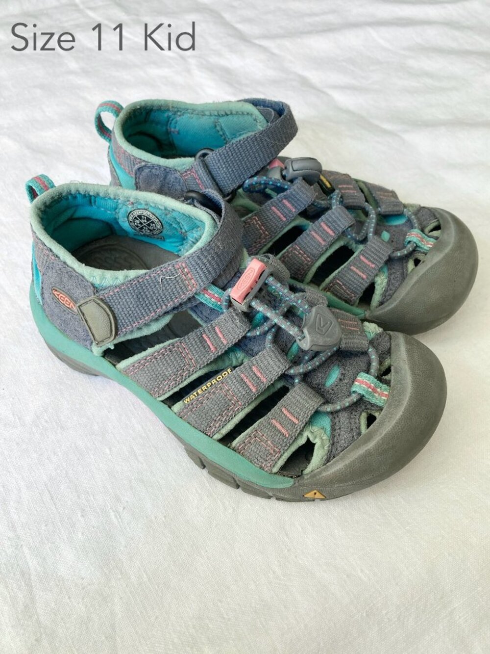 Keen Size 11 Kids Newport H2 Navy Teal Pink Hiking Shoes Sandals Summer